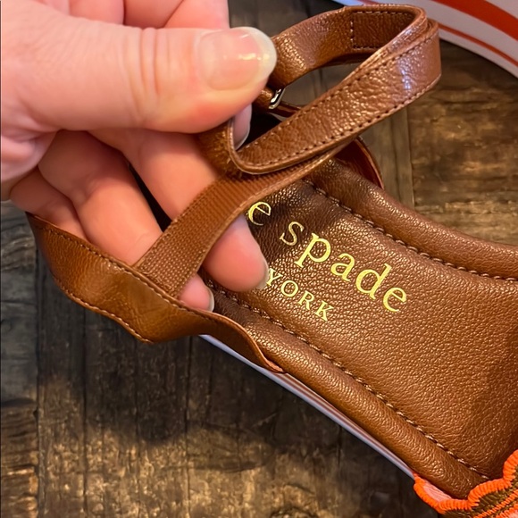 Kate Spade Highrise Platform Vibrant Pink and Orange Sandals - Picture 4 of 5